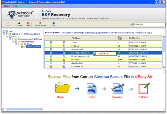repair tool for bkf, bkf repair tool, repair bkf file, restore backup, recover single file from bkf database, bkf recovery, repa