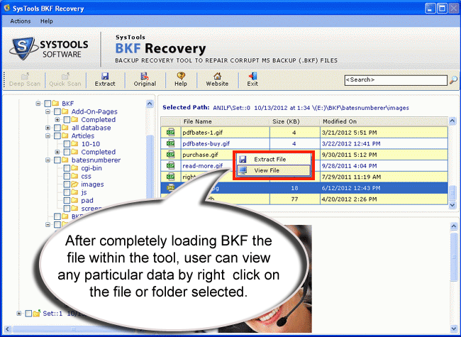Click to view BKF Recovery Tool YouTube 5.5 screenshot